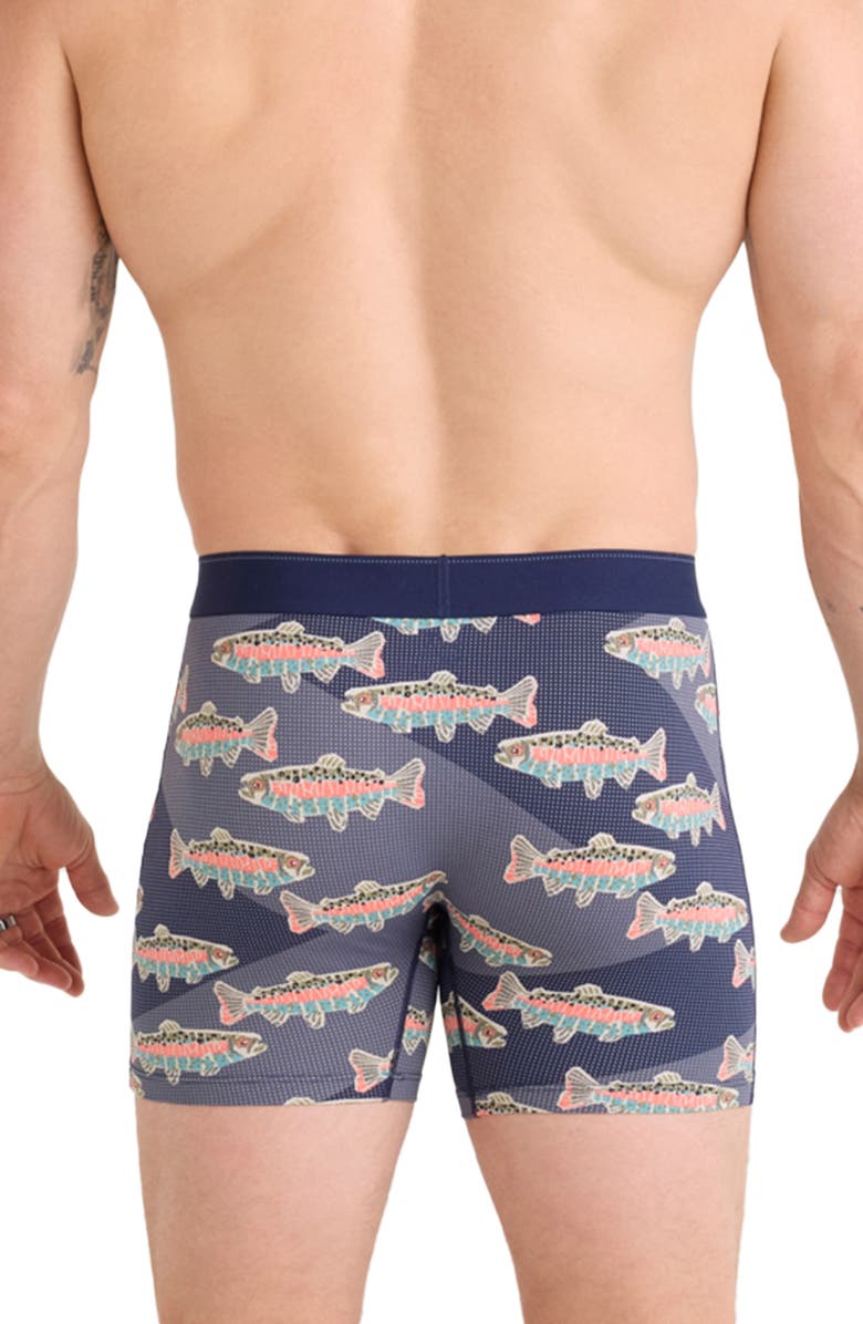 SAXX Quest Quick Dry Mesh Boxer Briefs, Alternate, color, Mosaic Trout-Maritime