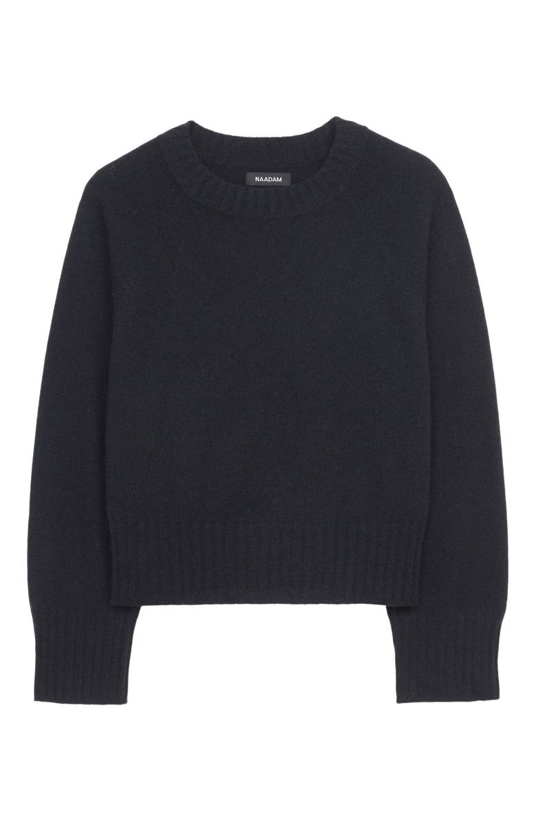 NAADAM Signature Cashmere Raglan Crewneck Sweater, Alternate, color, Black