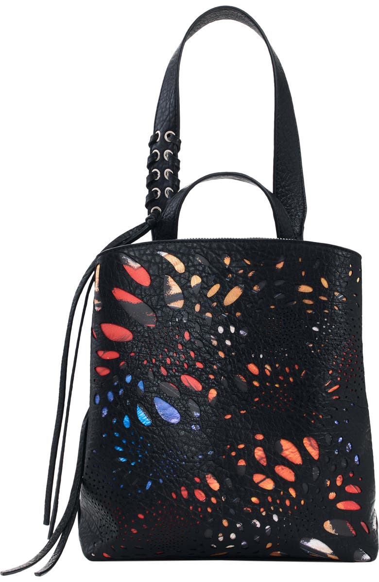 Desigual Mini Convertible Butterfly Backpack, Main, color, Black