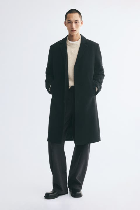 Single-breasted Wool-blend Coat