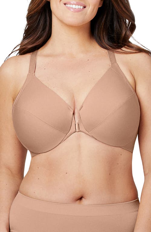 Glamorise WonderWire® Front Close Smoothing Underwire Bra in Cafe Au Lait 