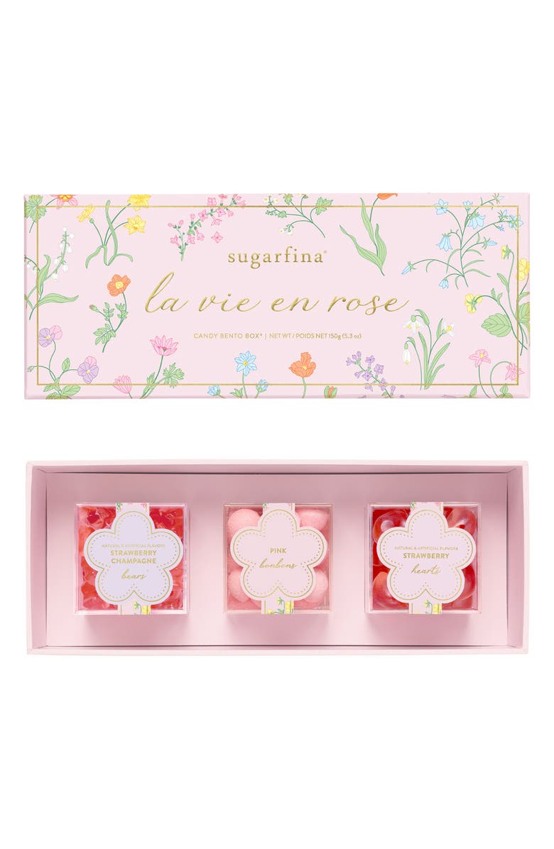 sugarfina Pretty in Pink Candy Cube Bento Box & Chocolate Bar Bundle, Alternate, color, 