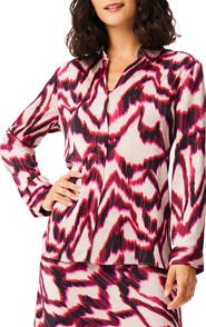 NIC+ZOE Blurred Ikat Button-Up Shirt