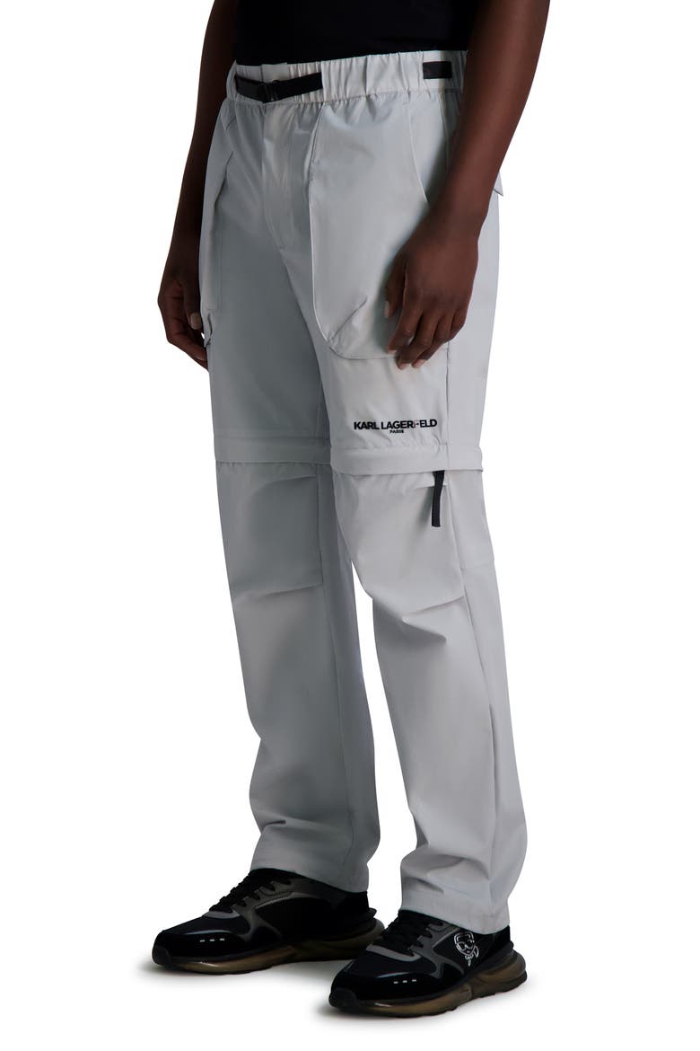 Convertible Zip Front Cargo Pants, Alternate, color, LIGHT GREY