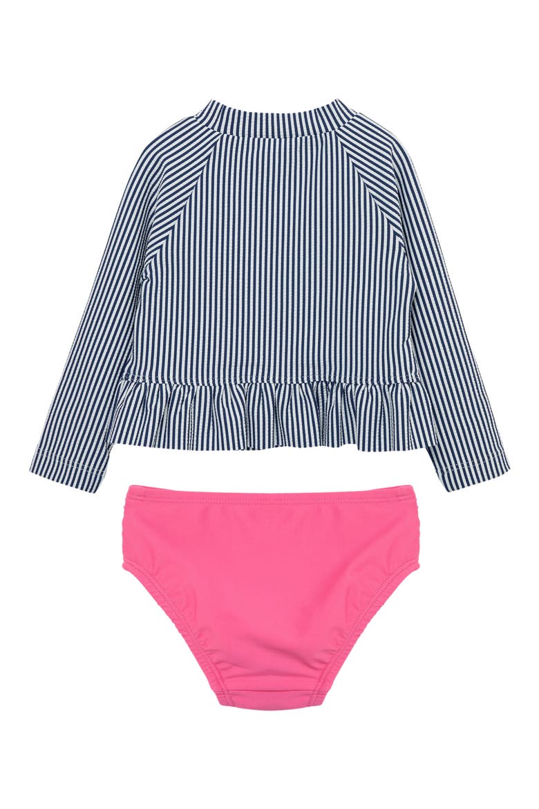 Heart Long Sleeve Two-Piece Rashguard Swimsuit, Alternate, color, BLUE