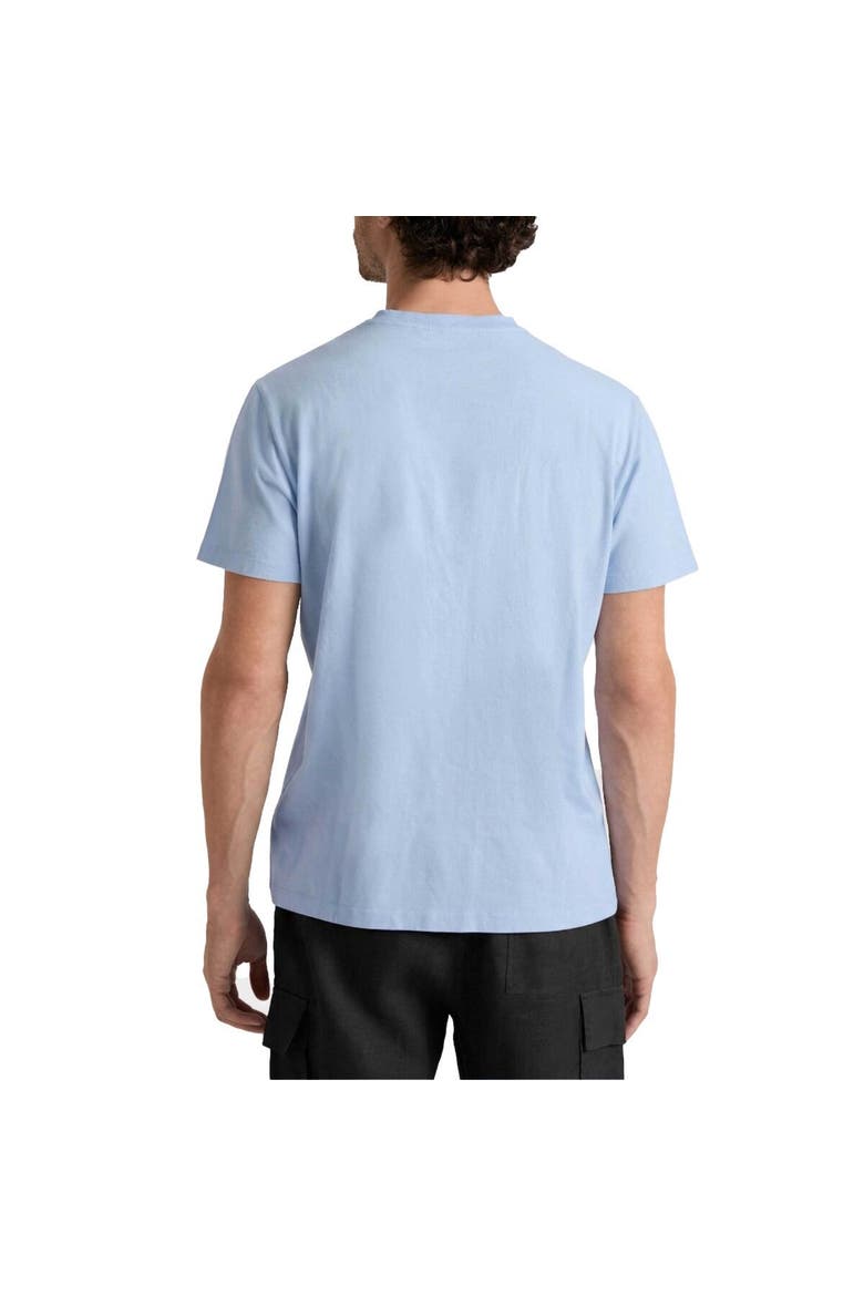 Men Organic Cotton T-shirt Big Turtle Embroidery, Alternate, color, Cyan