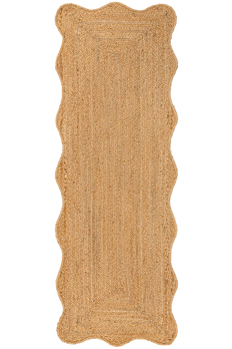 Seaside Cottage Scallop Edge Jute Area Rug, Alternate, color, Natural