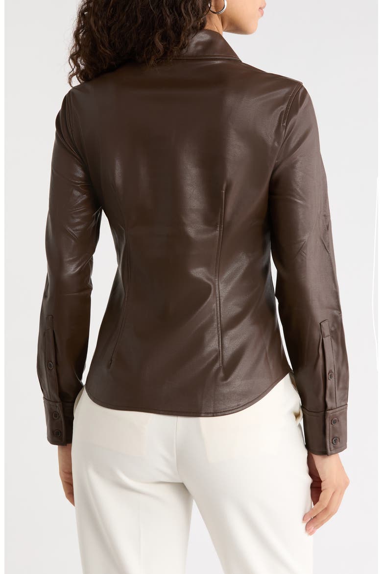 Faux Leather Fitted Shirt, Alternate, color, DELICIOSO