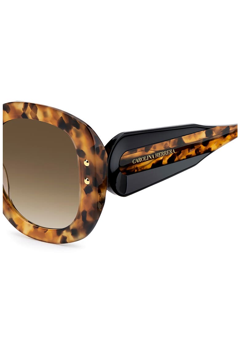 53mm Gradient Rectangular Sunglasses with Removable Chain, Alternate, color, HAVANA/ BROWN SF