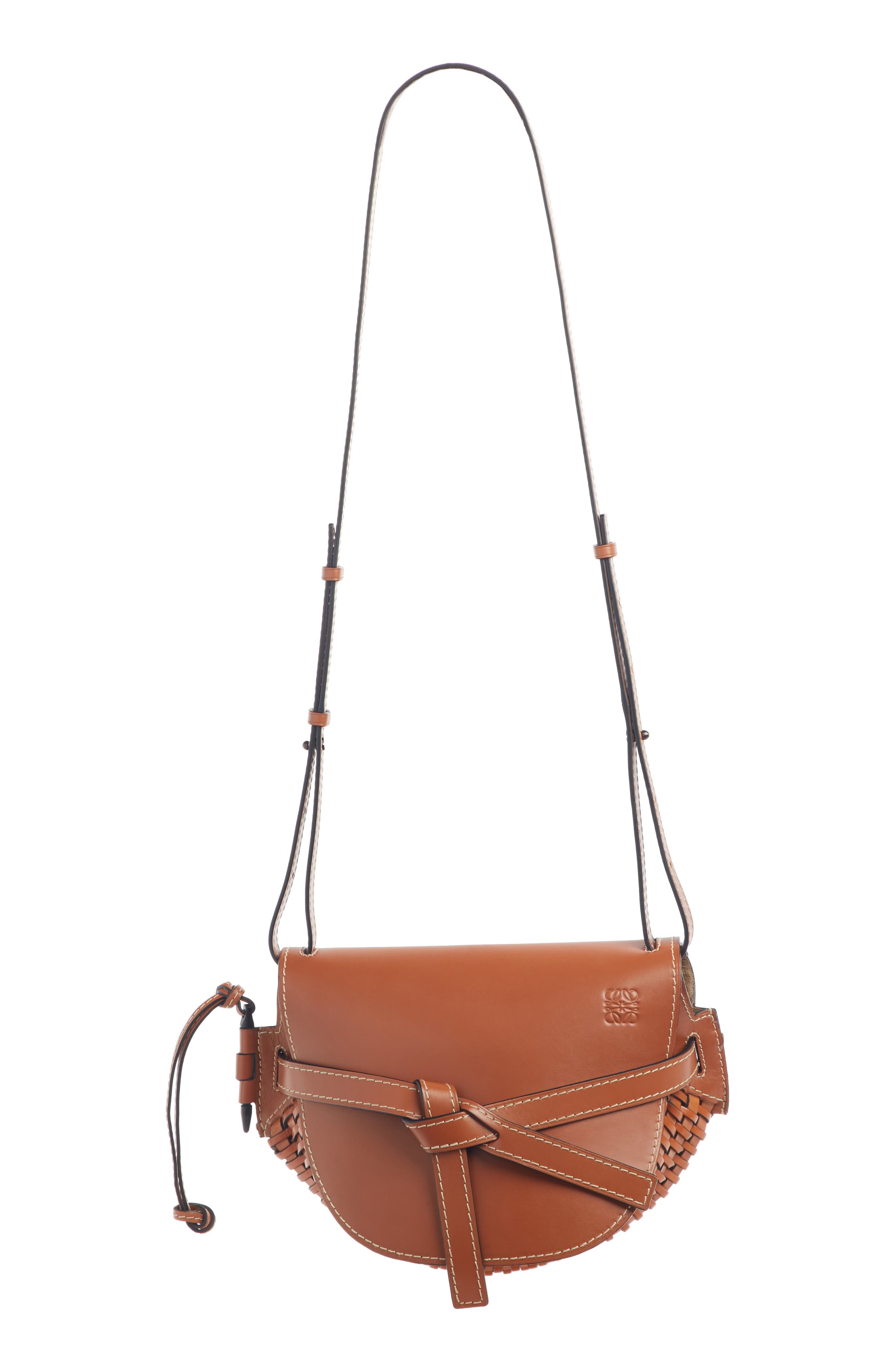 Loewe Small Gate Woven Leather Bag, Main, color, 