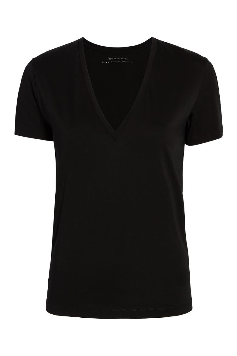 V-NECK TEE, Alternate, color, BLACK