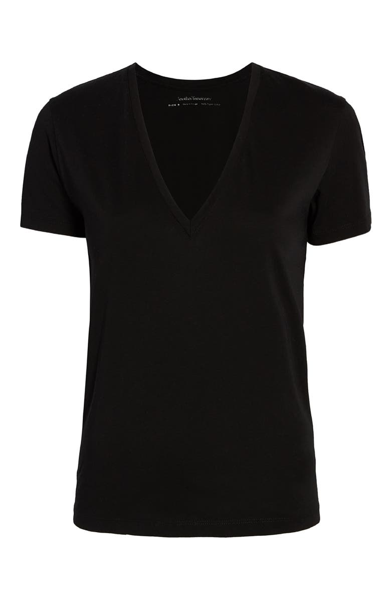Another Tomorrow V-NECK TEE, Alternate, color, Black