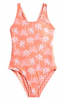 Kids' Cali Palms Reversible One-Piece Swimsuit