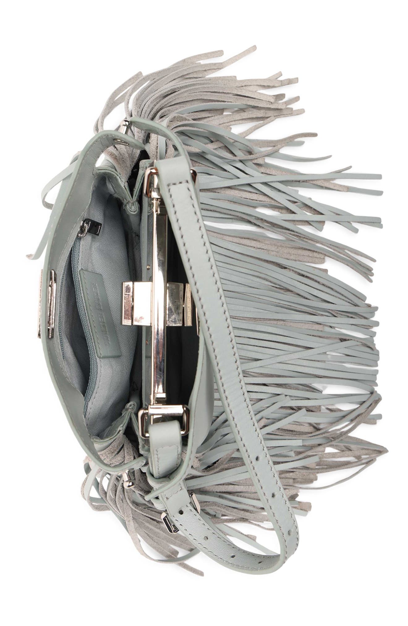 Mini Bailey Fringe Satchel, Alternate, color, ETHER