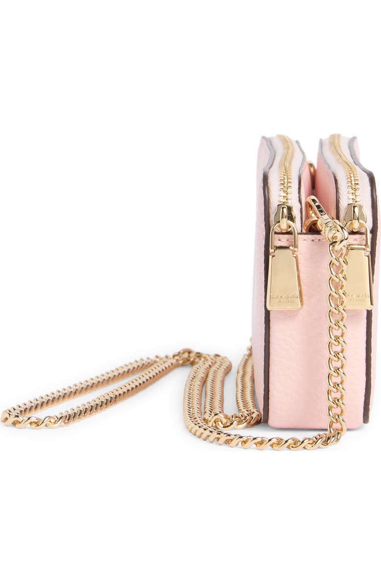 Kate Spade New York taylor pebbled leather double zip crossbody bag, Alternate, color, Chalk Pink