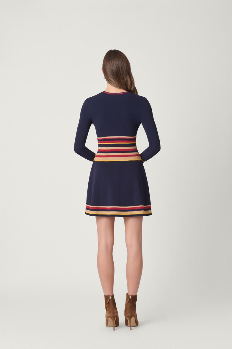 Multi Stripe Knit Pauli Dress, Alternate, color, Navy Multi