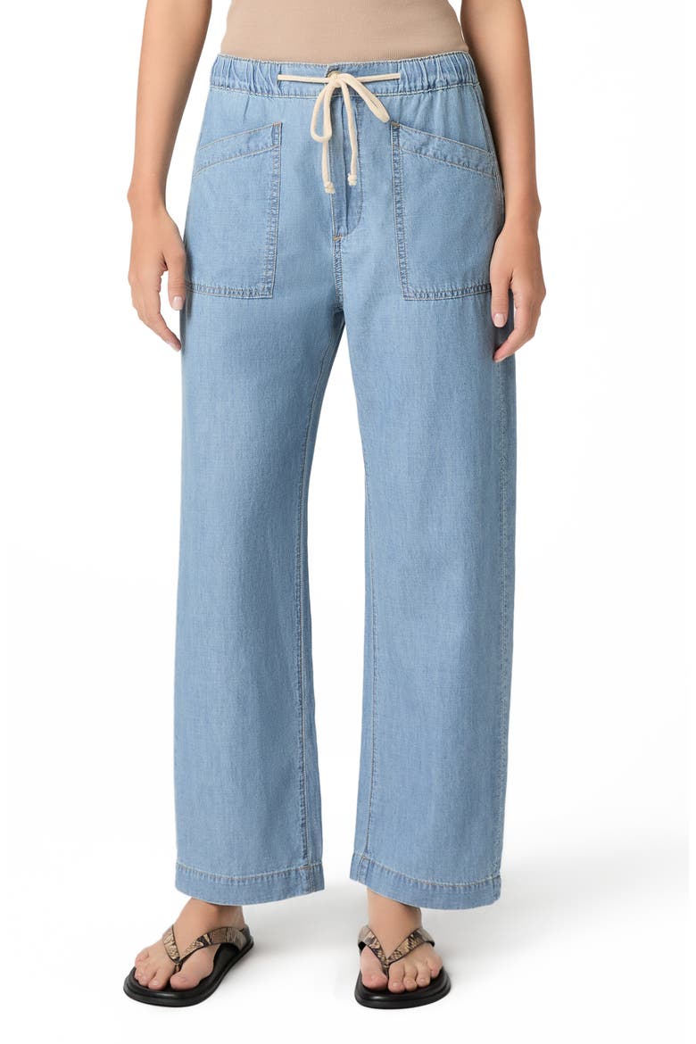Evann Drawstring Wide Leg Jeans, Main, color, SILVER LAKE
