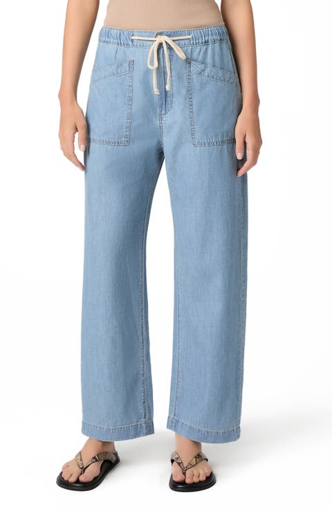 Evann Drawstring Wide Leg Jeans