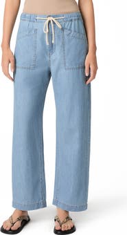 PAIGE Evann Drawstring Wide Leg Jeans