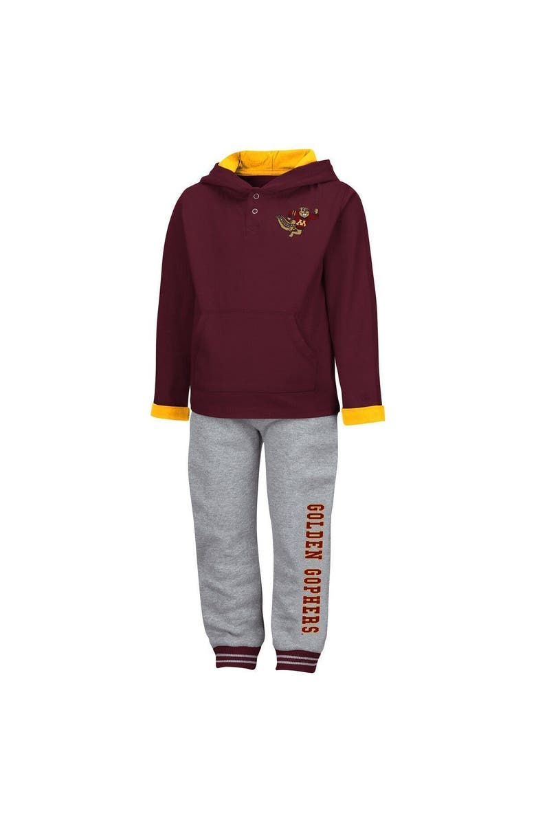 COLOSSEUM Toddler Colosseum Maroon/Heathered Gray Minnesota Golden Gophers Poppies Pullover Hoodie and Sweatpants Set, Alternate, color, 