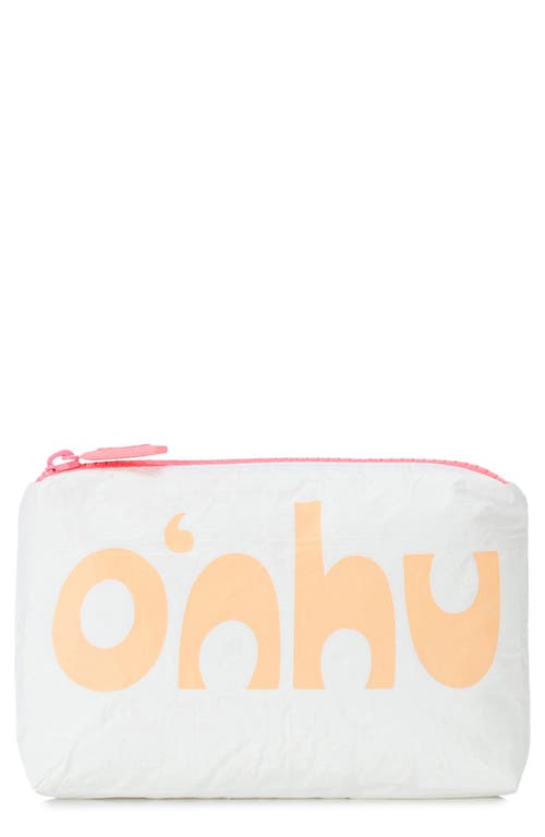 Aloha Collection Mini Water Resistant Tyvek® Zip Pouch in Tangerine 