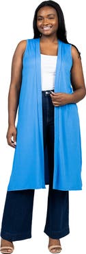 24seven Comfort Apparel Open Front Long Vest