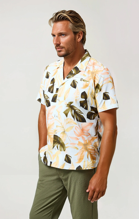 Linen Big Floral SS Resort Shirt