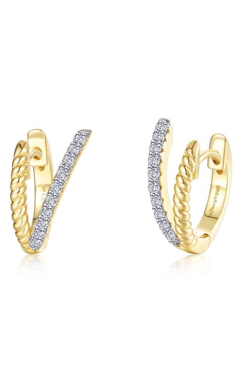 Eternal Weave Pavé Simulated Diamond Huggie Hoop Earrings
