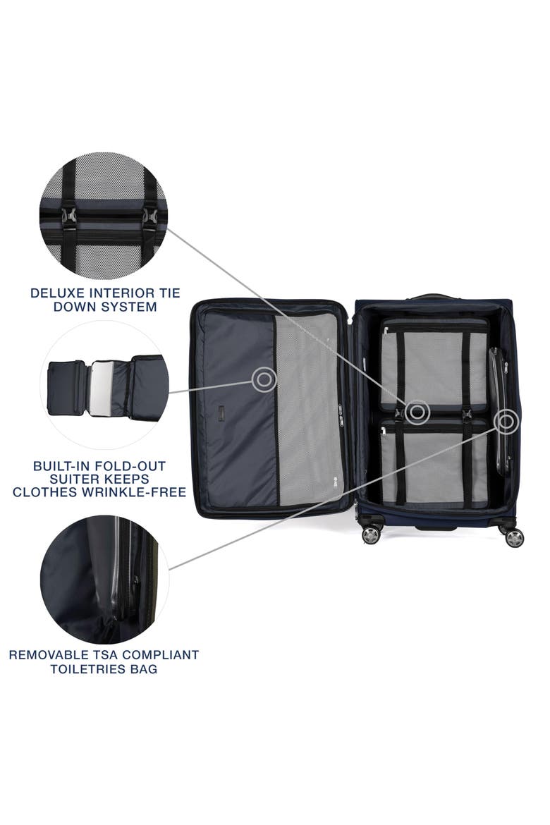 Platinum Elite Softside Expandable 29" Large Checked Spinner Luggage, Alternate, color, Dark Blue