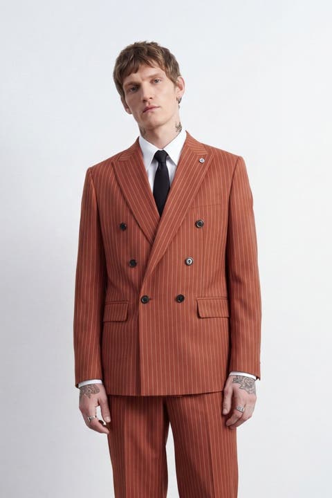 Syrah Double Breasted Pinstripe Jacket