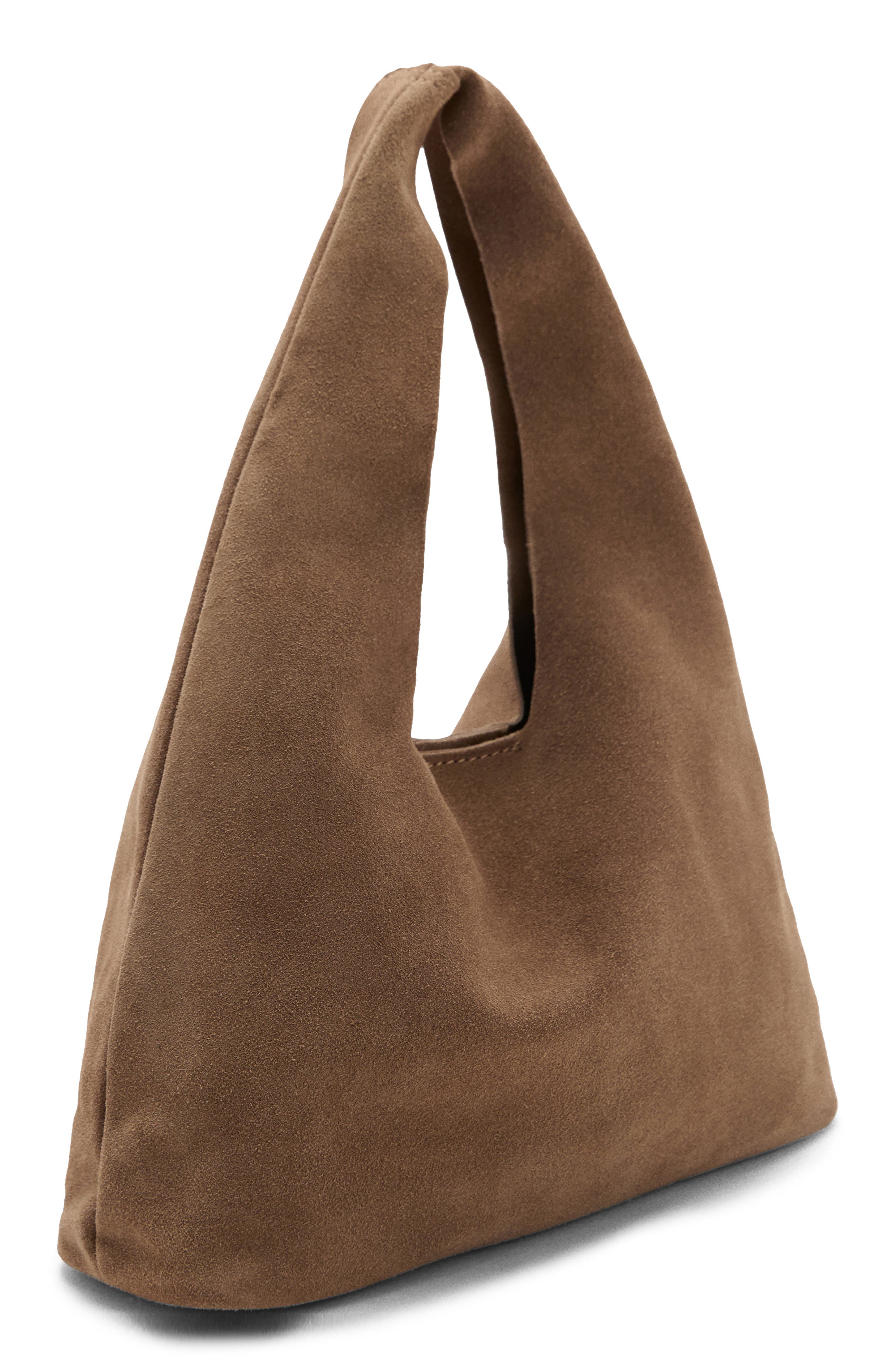 MANGO TEEN Mini Suede Shoulder Bag, Main, color, Sand