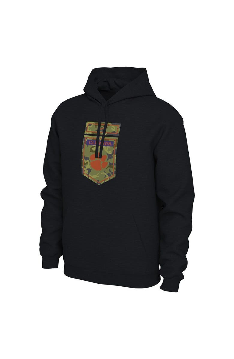 Nike Men's Nike Black Clemson Tigers Veterans Camo Pullover Hoodie, Alternate, color, 