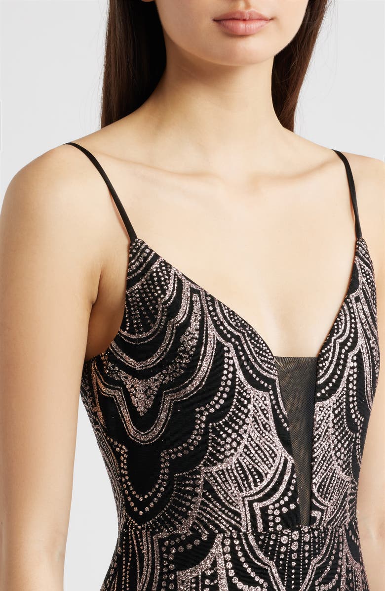 Jump Apparel Glitter Sleeveless Gown, Alternate, color, 