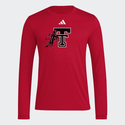 Men's adidas Red Texas Tech Red Raiders Primary Locker Logo Pre-Game Long Sleeve T-Shirt