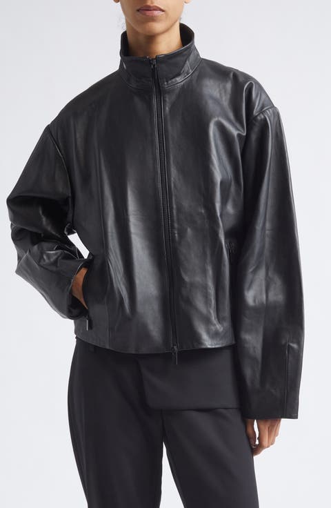 Cocoon Zip Leather Jacket