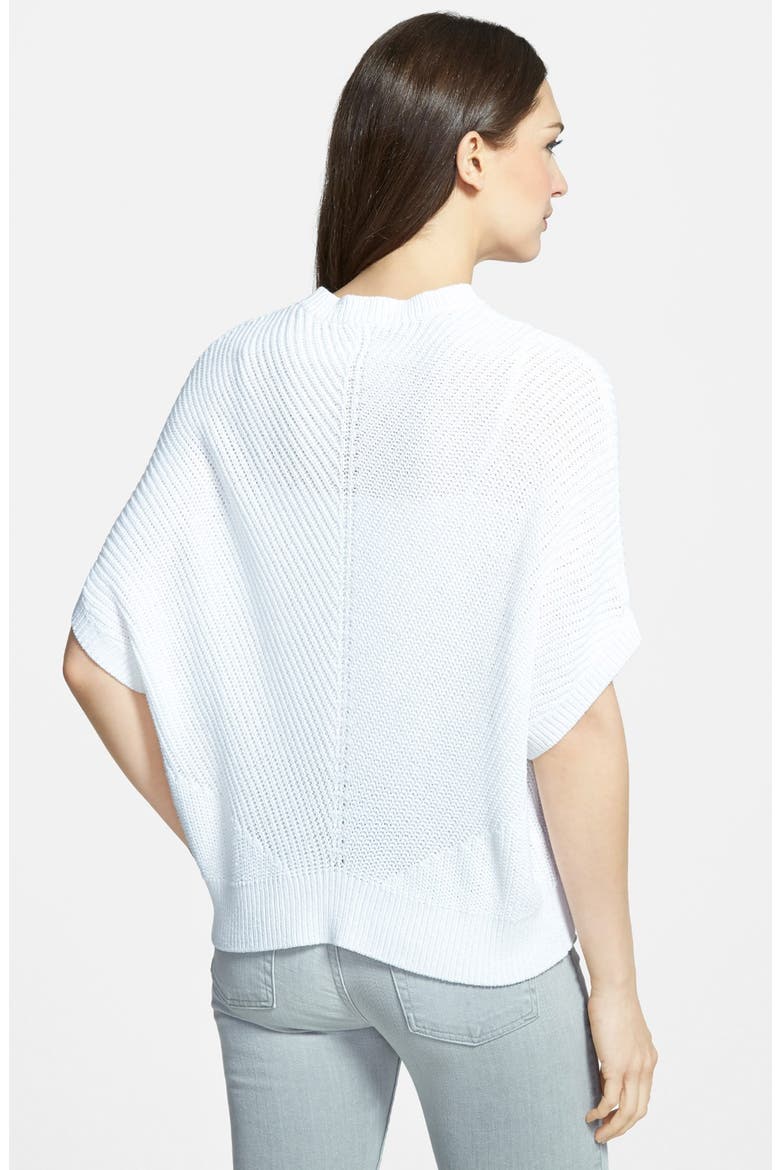Elbow Sleeve Cotton Pullover, Alternate, color, WHITE