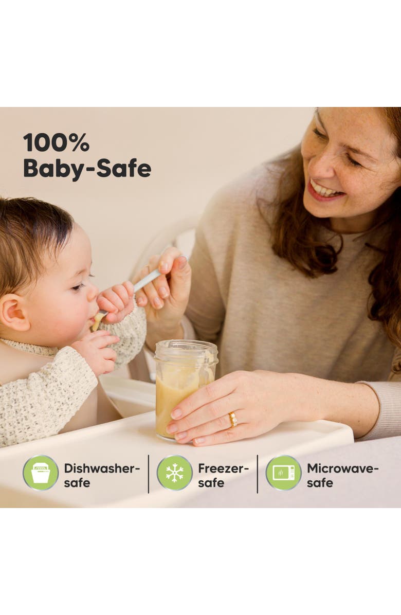 KeaBabies 8-Pack Prep Jars Food Glass Containers, Alternate, color, Sage