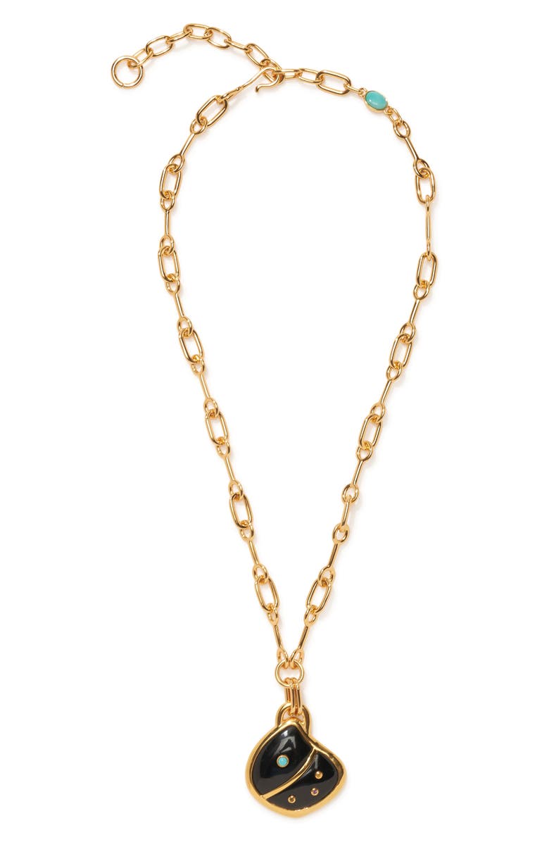 Lizzie Fortunato Black Agate Pendant Necklace, Main, color, 