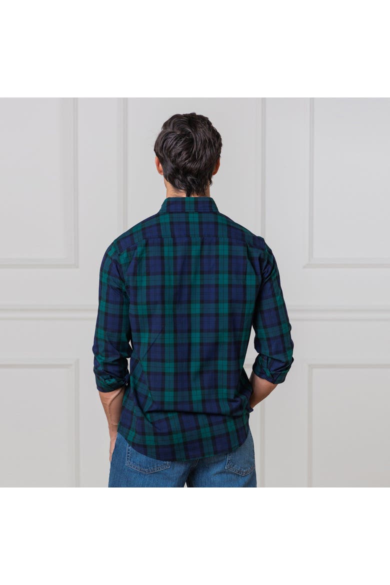 Men's Organic Stretch Poplin Shirt, Alternate, color, Black Watch Tartan