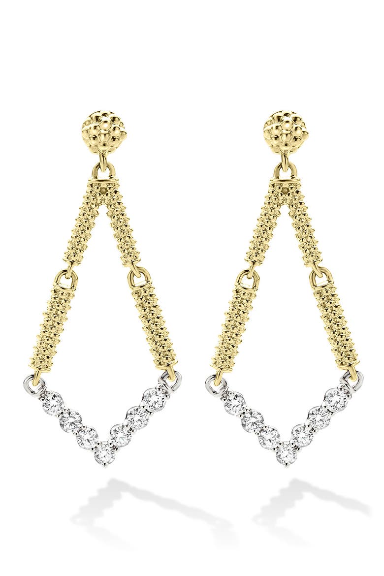 Signature Caviar Diamond V Drop Earrings video