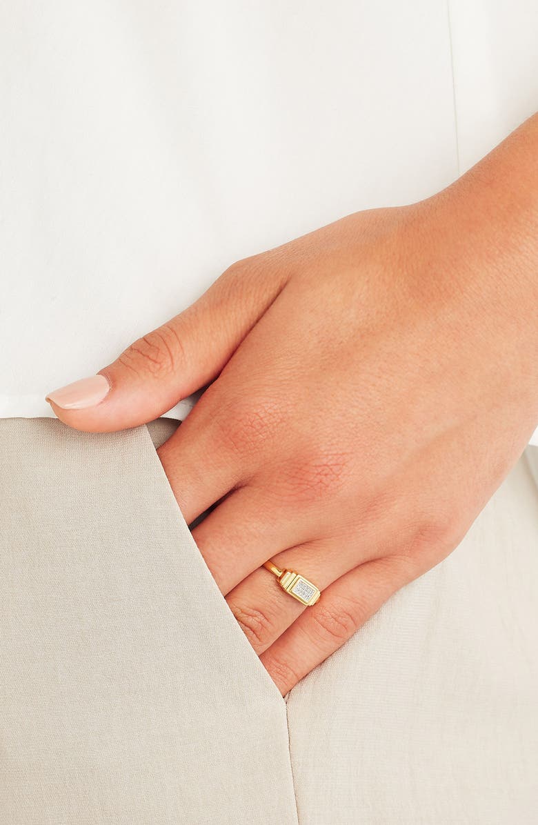 Monica Vinader Baja Deco Diamond Ring, Alternate, color, Yellow Gold