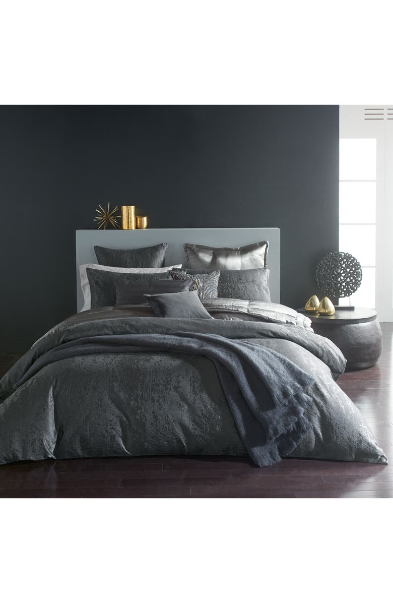 Donna Karan New York Moonscape Beaded Linen Accent Pillow, Alternate, color,