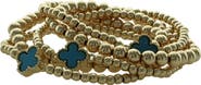 OLIVIA WELLES Set of 5 Clover Beaded Stackable Bracelets