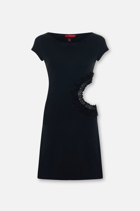 Daydreamers Short Sleeve Lace Detail Mini Dress