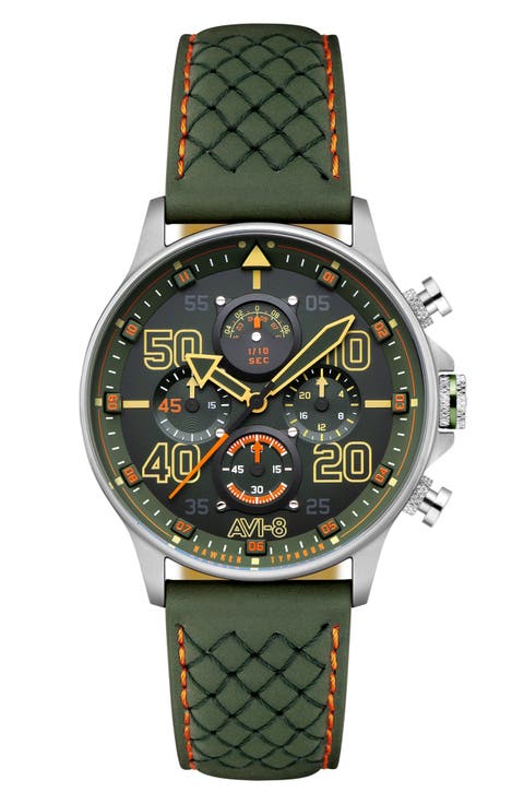 Hawker Typhoon Coningham Harding Chronograph Leather Strap Watch, 42mm