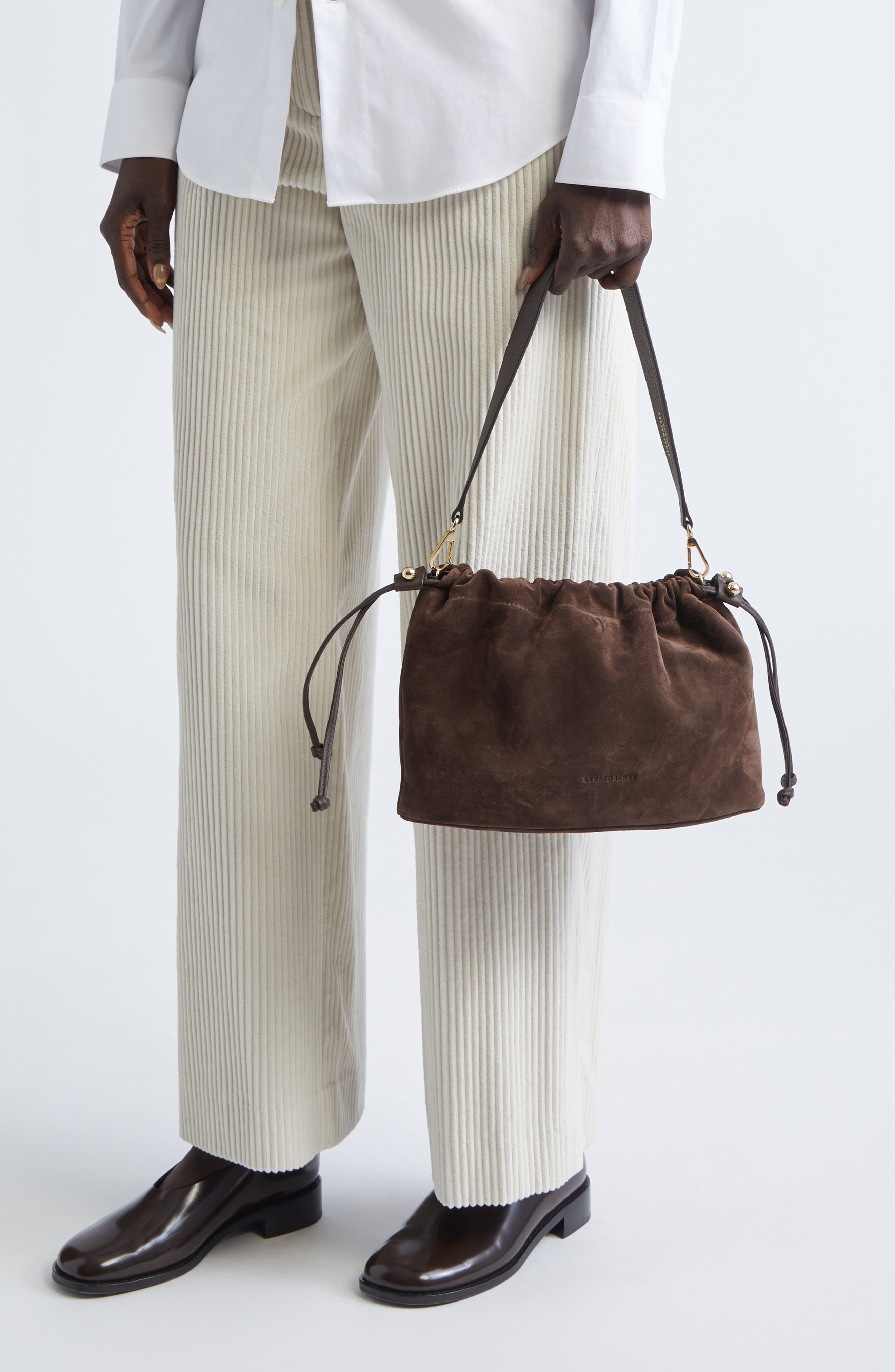 Strathberry Suede Top Handle Bag, Alternate, color, 