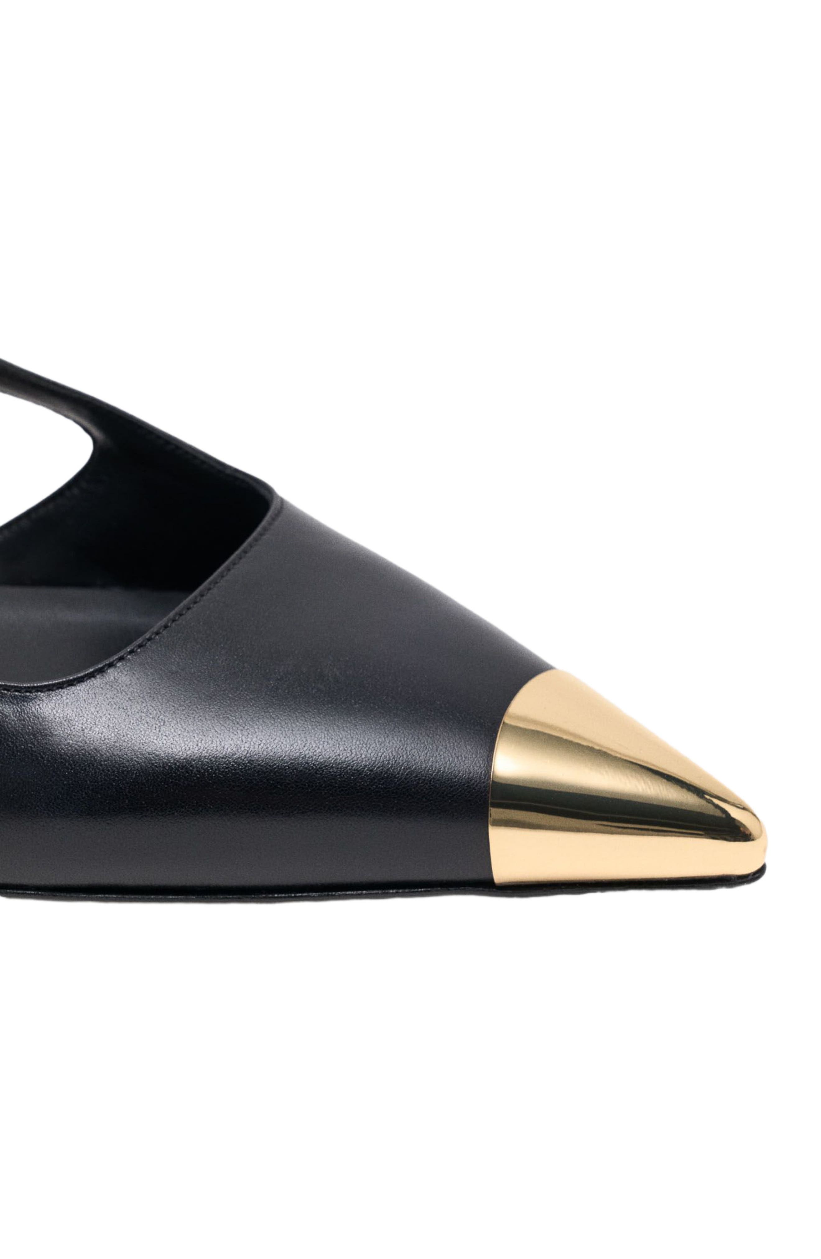 maje Smooth leather slingback pumps, Alternate, color, Black