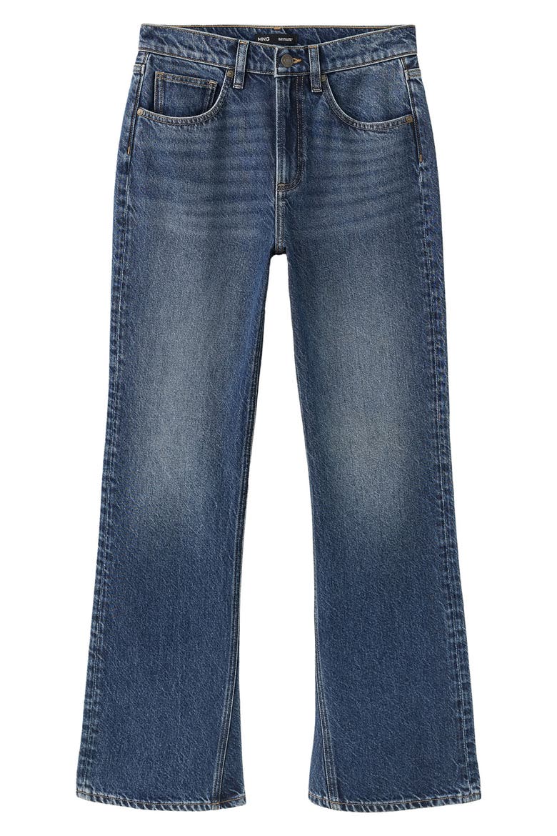 Mid Rise Flare Jeans, Main, color, DARK BLUE