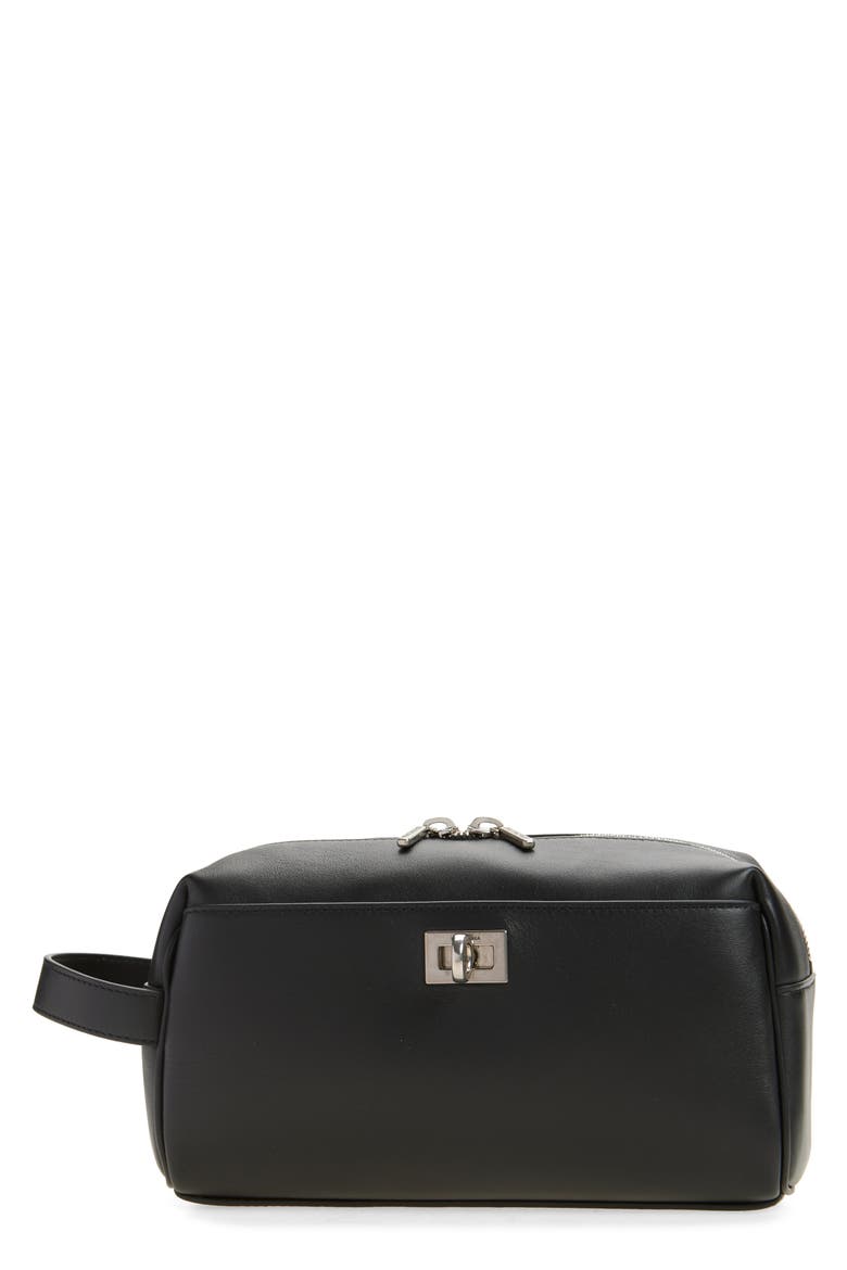 Rodeo Leather Vanity Case, Main, color, 1000 BLACK