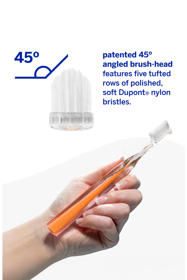 Crystal Collection 45° Toothbrush, Alternate, color, Orange Sunstone